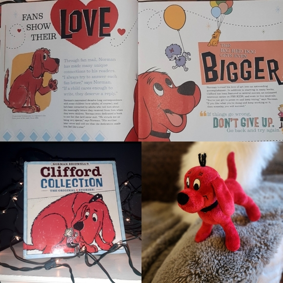 PLUSH 7" CLIFFORD THE BIG RED DOG & COLLECTION BOOK 12 X 9 - Picture 1 of 14
